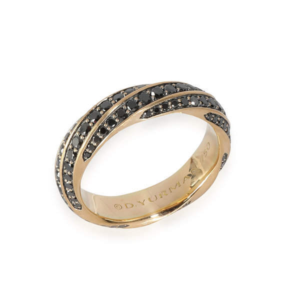 David Yurman Cable Edge Band Ring with Black Diamonds, 1.62 ctw - Picture 2 of 4